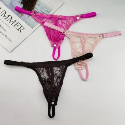 Playful Sheer Floral Lace G-strings - Image 2