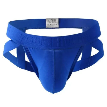 Solid Color Jockstrap with Strappy Decor - Image 2