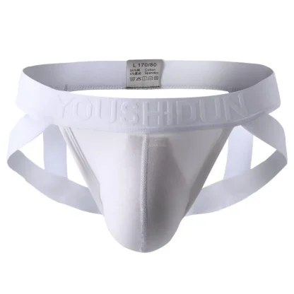 Solid Color Jockstrap with Strappy Decor - Image 4