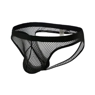 Fishnet Solid Brief with Open Back Design