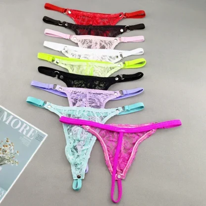 Playful Sheer Floral Lace G-strings - Image 3