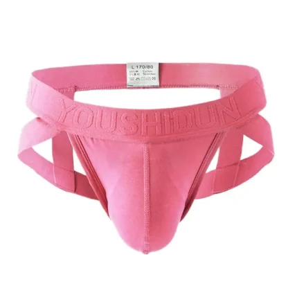 Solid Color Jockstrap with Strappy Decor - Image 5