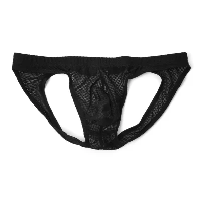 Fishnet Solid Brief with Open Back Design - Image 11