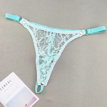 Playful Sheer Floral Lace G-strings - Image 4