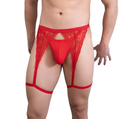 Suspender Seductive G-string with Lace - Image 5