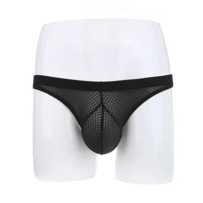 Fishnet Solid Brief with Open Back Design - Image 5