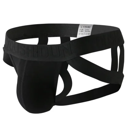Solid Color Jockstrap with Strappy Decor - Image 8