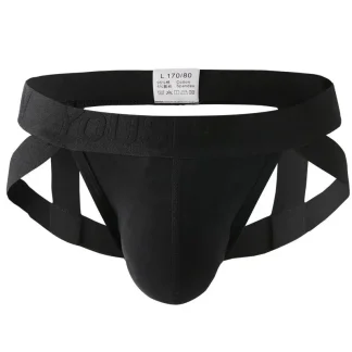 Solid Color Jockstrap with Strappy Decor