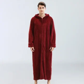 Cozy Zippered Robe with Hoodie