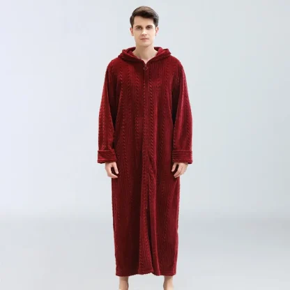Cozy Zippered Robe with Hoodie