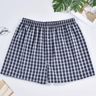 Loose Fit Boxer Short with Plaid Print