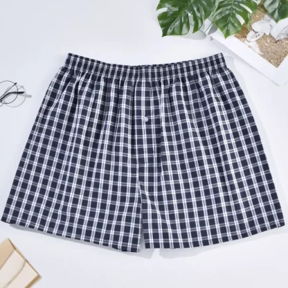 Loose Fit Boxer Short with Plaid Print