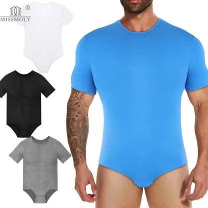 Short Sleeve Bodysuit with Snap Button Crotch - Image 2
