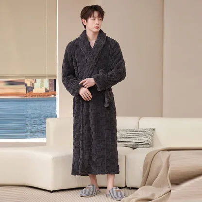 Warm Thickened Robe with Long Sleeve - Image 5