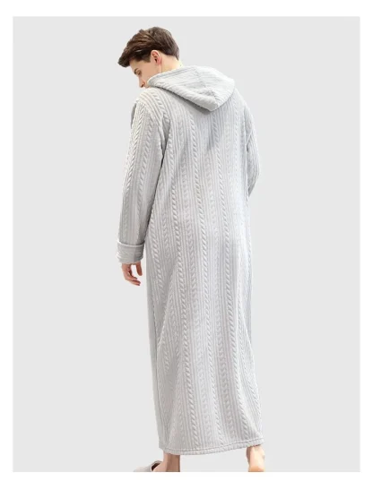Cozy Zippered Robe with Hoodie - Image 13