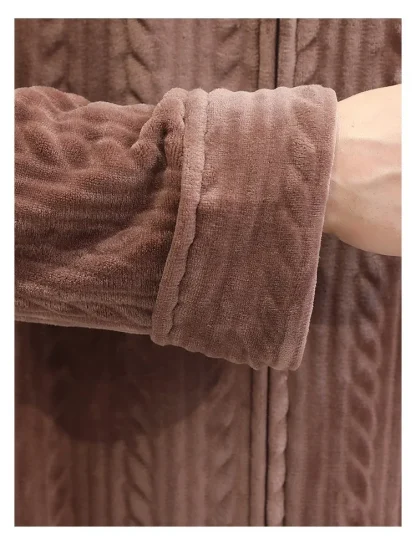 Cozy Zippered Robe with Hoodie - Image 9