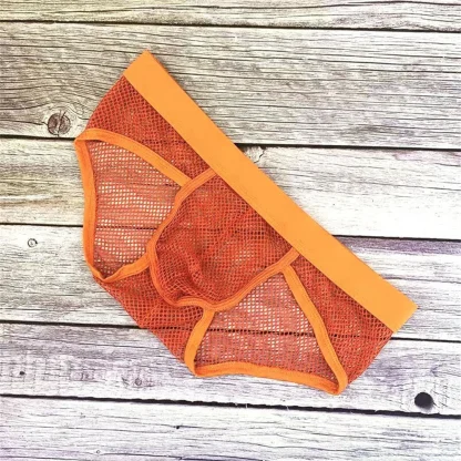 Fishnet Men's Brief with Solid Color - Image 4
