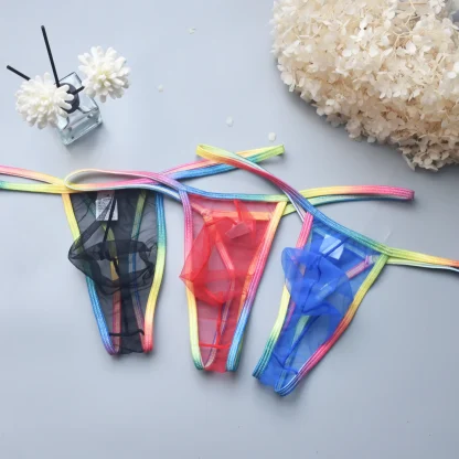 Sheer G-strings with Colorful Strap - Image 9