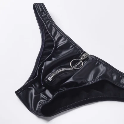Black Sexy Brief with Zippered Crotch - Image 5