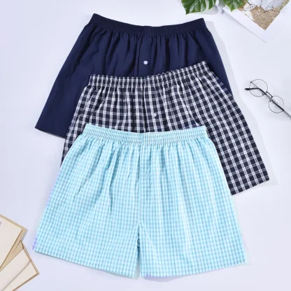 Loose Fit Boxer Short with Plaid Print - Image 3