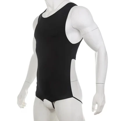 Open Crotch and Back Bodysuit for Men