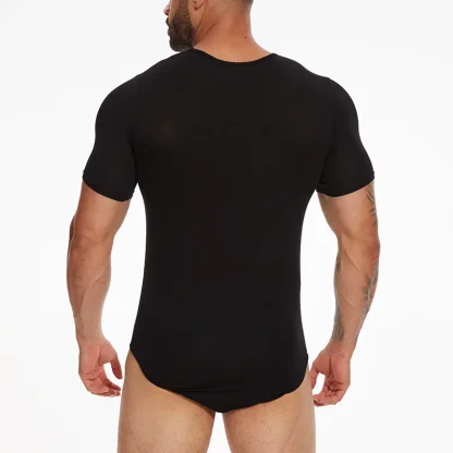 Short Sleeve Bodysuit with Snap Button Crotch - Image 4