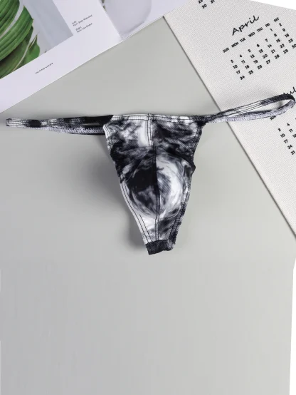 Trendy Men's Thong with Tie Dye Print - Image 9