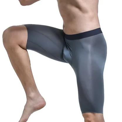 Breathable Long Leg Solid Boxer Briefs - Image 9