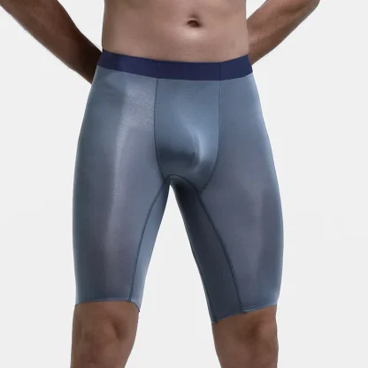 Breathable Long Leg Solid Boxer Briefs - Image 8