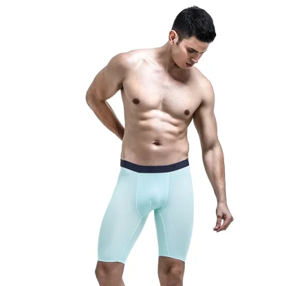 Breathable Long Leg Solid Boxer Briefs - Image 7