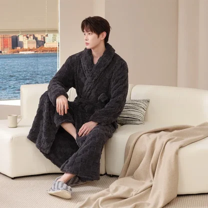 Warm Thickened Robe with Long Sleeve - Image 4
