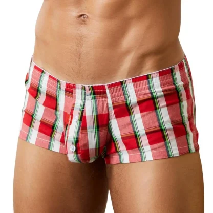 Comfortable Boxer Shorts with Plaid Pattern - Image 13