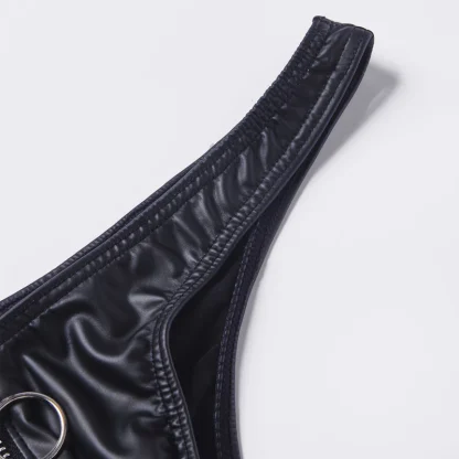 Black Sexy Brief with Zippered Crotch - Image 3