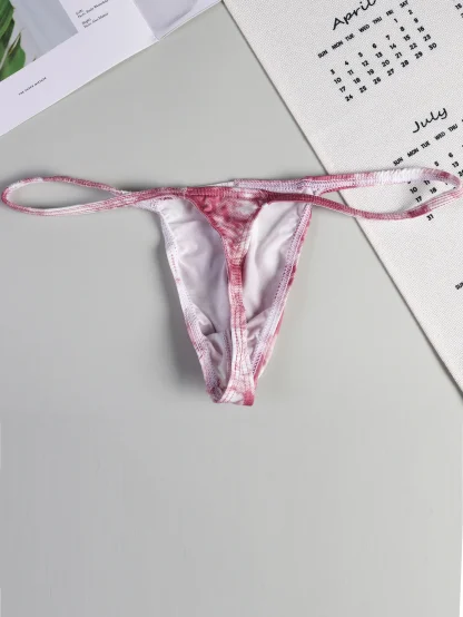 Trendy Men's Thong with Tie Dye Print - Image 4