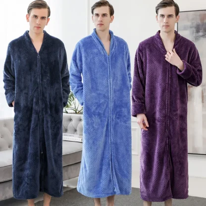 Thickened Zippered Sleepwear Robe - Image 2