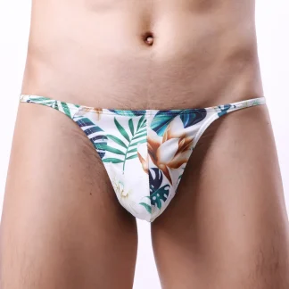 Playful Thong with Tropical Print
