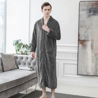 Thickened Zippered Sleepwear Robe