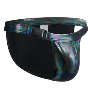 Iridescent Shiny Brief with Buckle Side