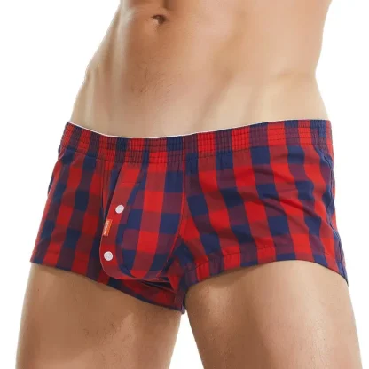 Comfortable Boxer Shorts with Plaid Pattern - Image 3