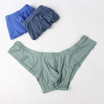 Simple Plain Color Breathable Briefs - Image 6