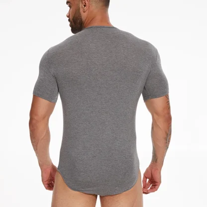 Short Sleeve Bodysuit with Snap Button Crotch - Image 6