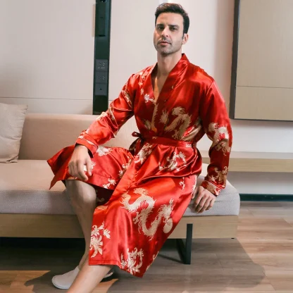Shiny Robe with Printed Dragon - Image 5
