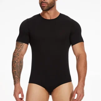 Short Sleeve Bodysuit with Snap Button Crotch