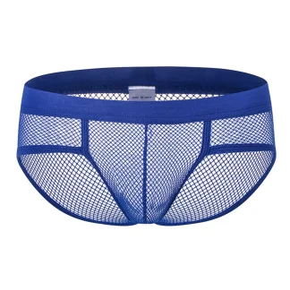 Fishnet Men's Brief with Solid Color