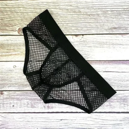 Fishnet Men's Brief with Solid Color - Image 2