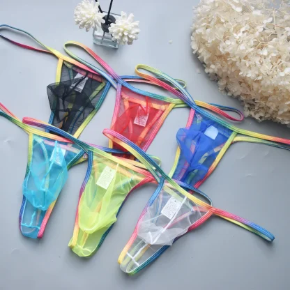 Sheer G-strings with Colorful Strap - Image 7