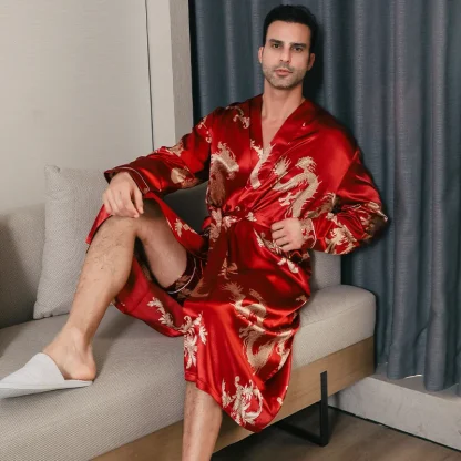 Shiny Robe with Printed Dragon