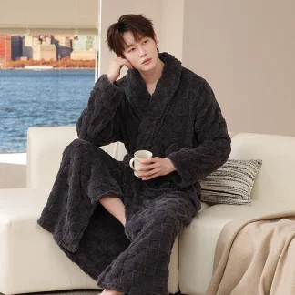 Warm Thickened Robe with Long Sleeve