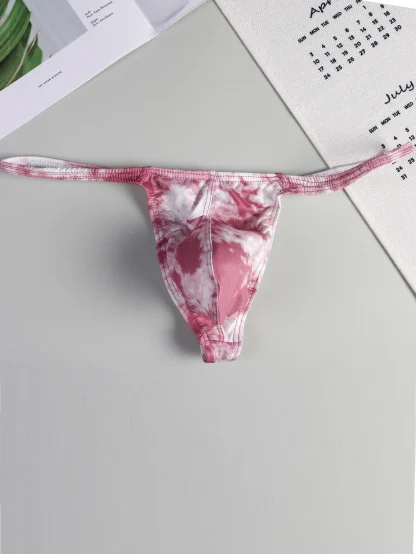 Trendy Men's Thong with Tie Dye Print - Image 5