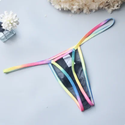 Sheer G-strings with Colorful Strap - Image 12